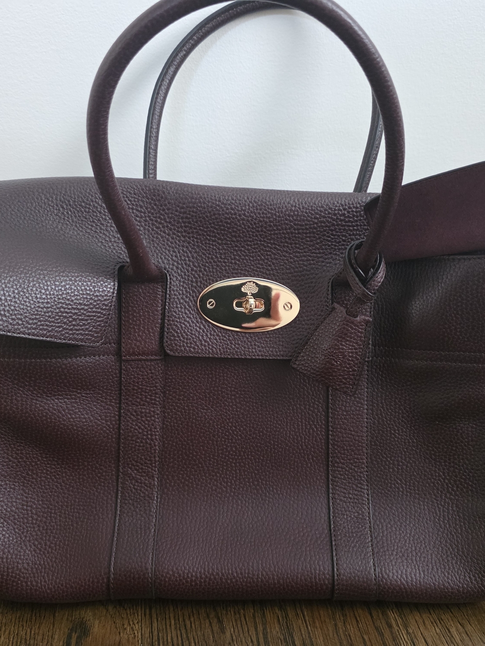 MULBERRY Bayswater Leather Tote Bag in Deep Burgundy/oxblood